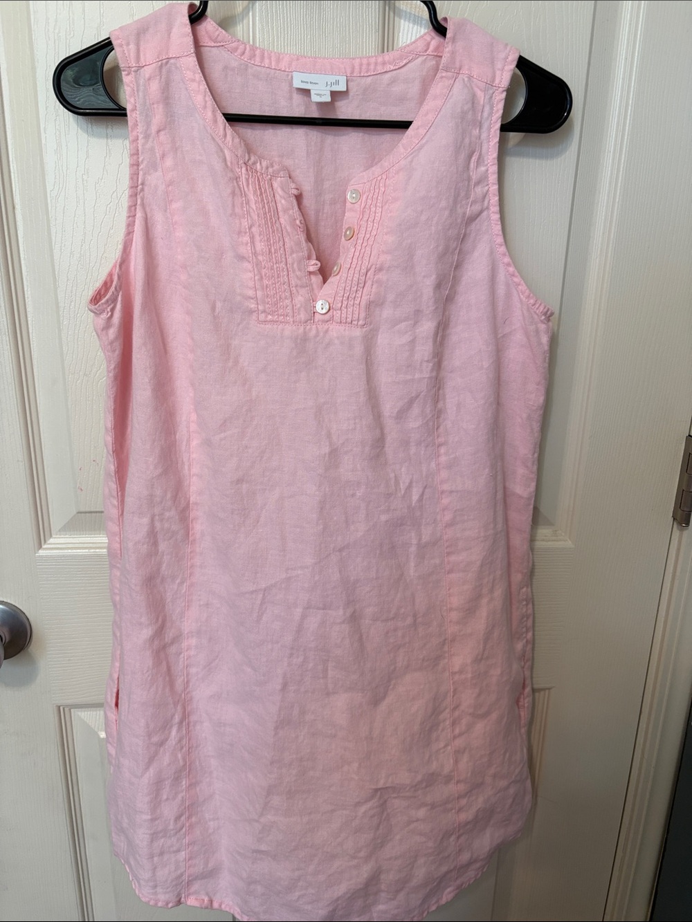 J. Jill Light Pink Sleeveless Linen Dress